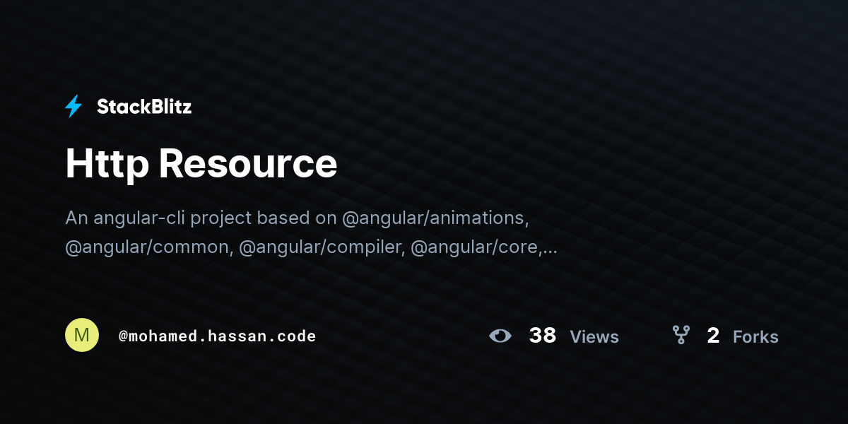 Http Resource - StackBlitz