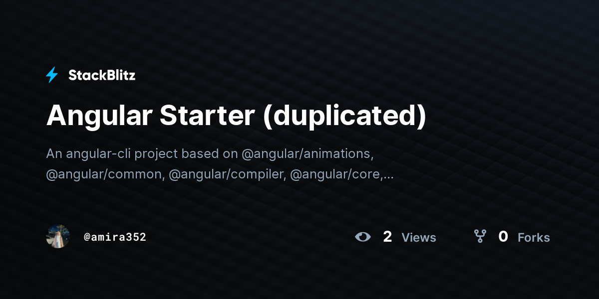 Angular Starter (duplicated) - StackBlitz