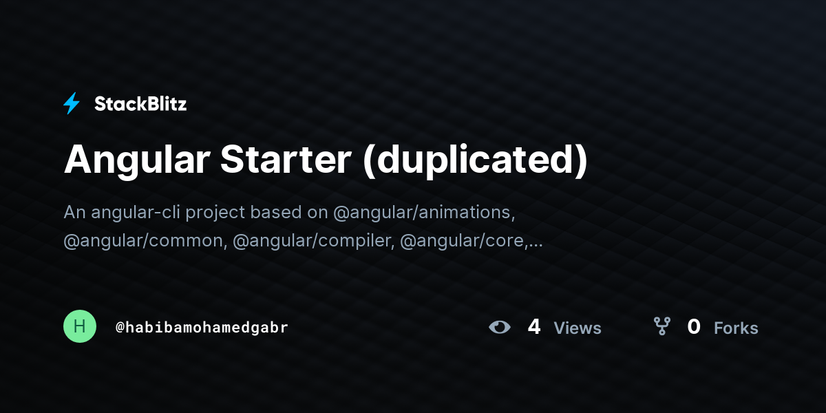 Angular Starter (duplicated) - StackBlitz