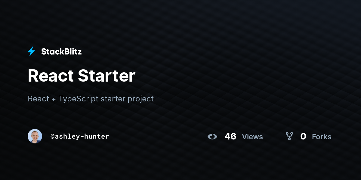 React Starter - StackBlitz