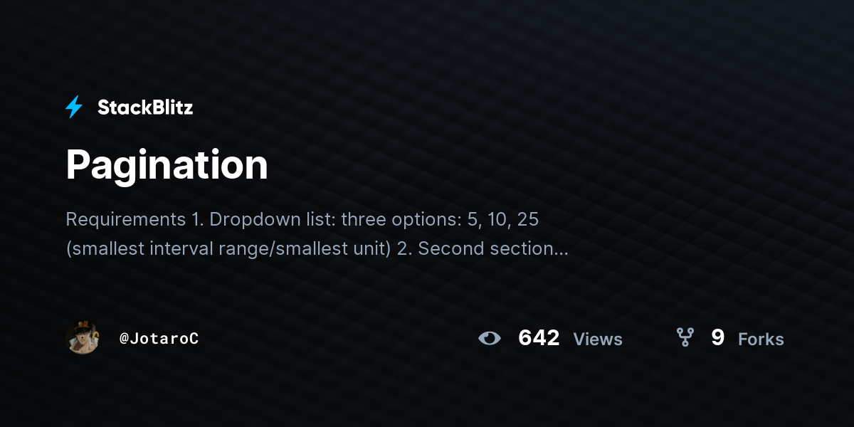 Pagination - StackBlitz