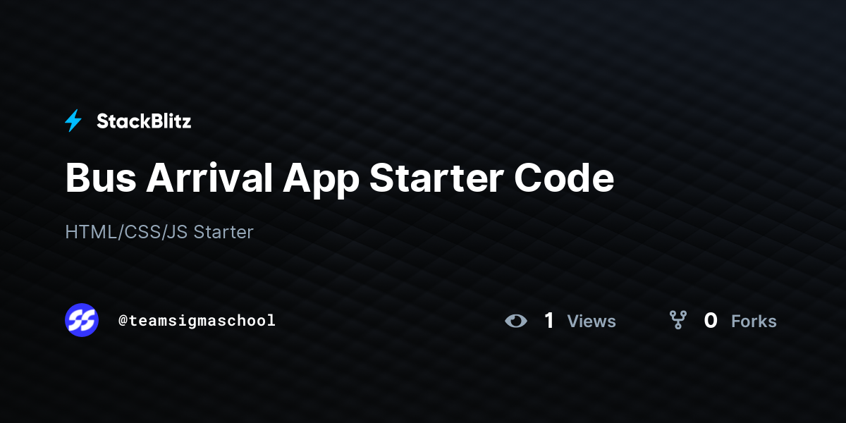 Bus Arrival App Starter Code - StackBlitz