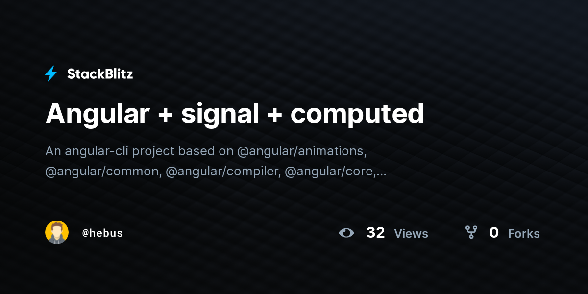 Angular + signal + computed - StackBlitz