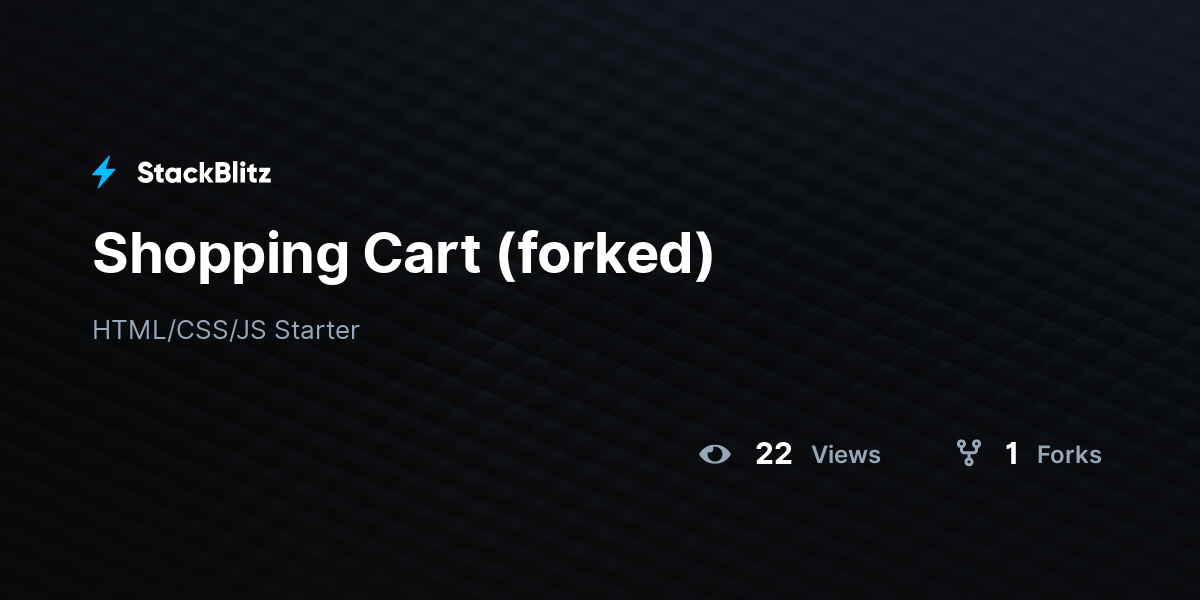 Shopping Cart (forked) - StackBlitz