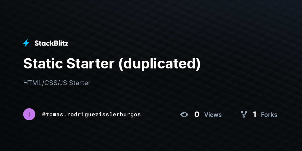 Static Starter (duplicated) - StackBlitz