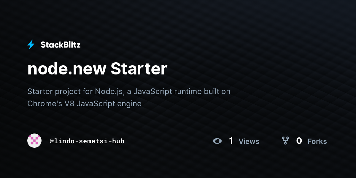 node.new Starter - StackBlitz