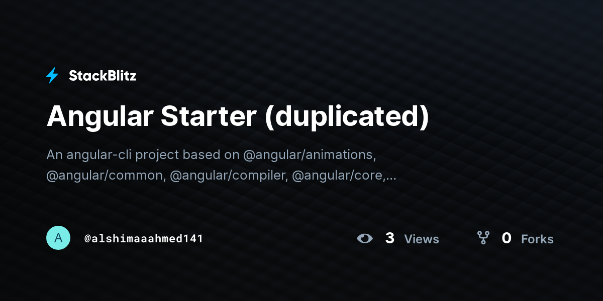Angular Starter (duplicated) - StackBlitz