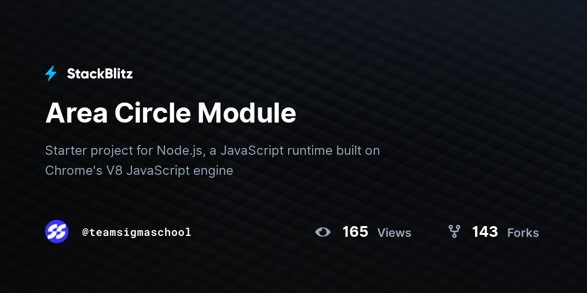Area Circle Module - StackBlitz
