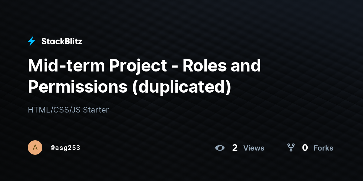 Mid-term Project - Roles and Permissions (duplicated) - StackBlitz