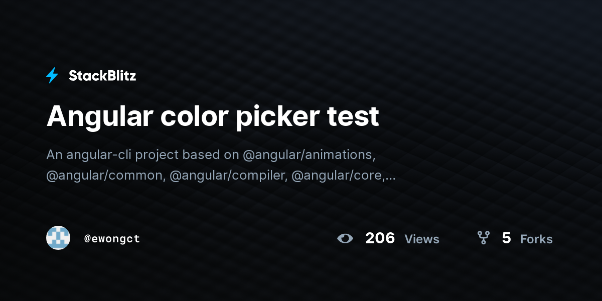 Angular color picker test - StackBlitz