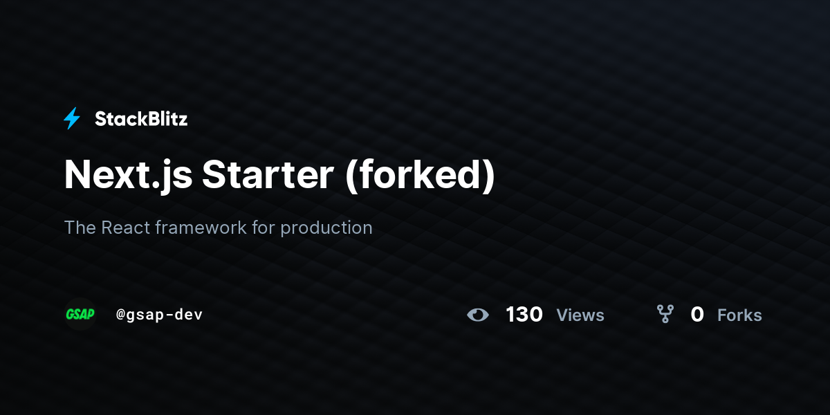 Next.js Starter (forked) - StackBlitz