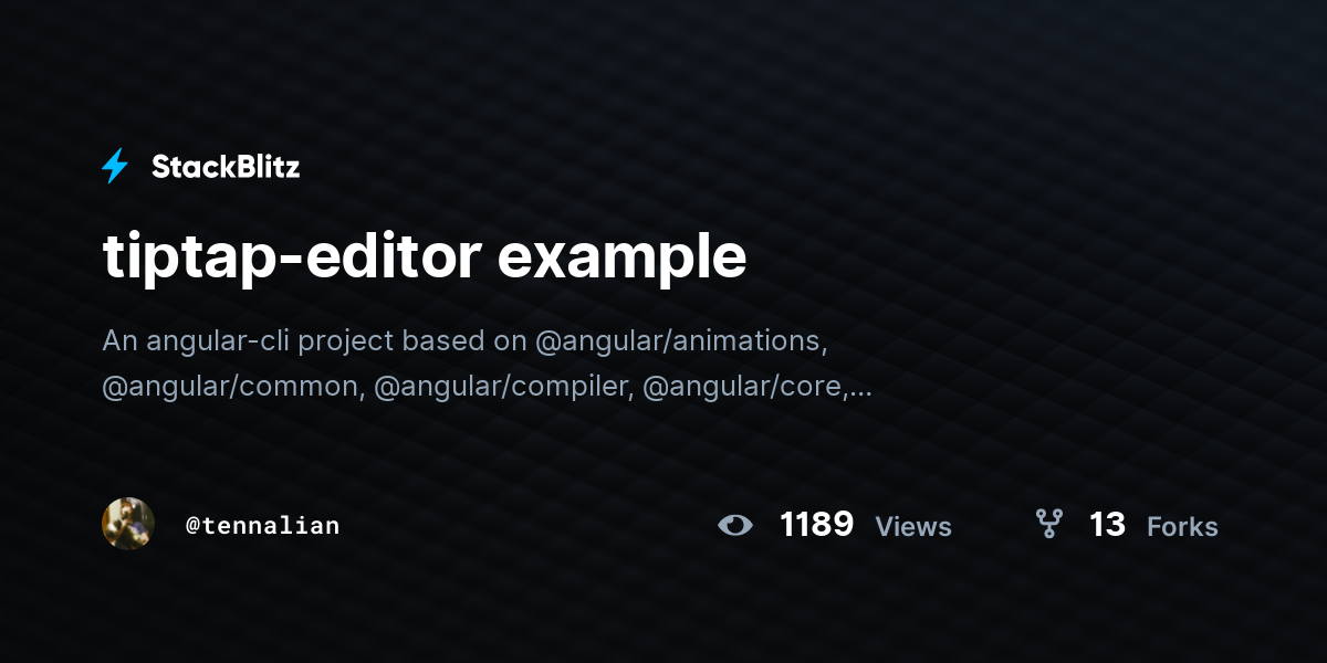 tiptap-editor example - StackBlitz