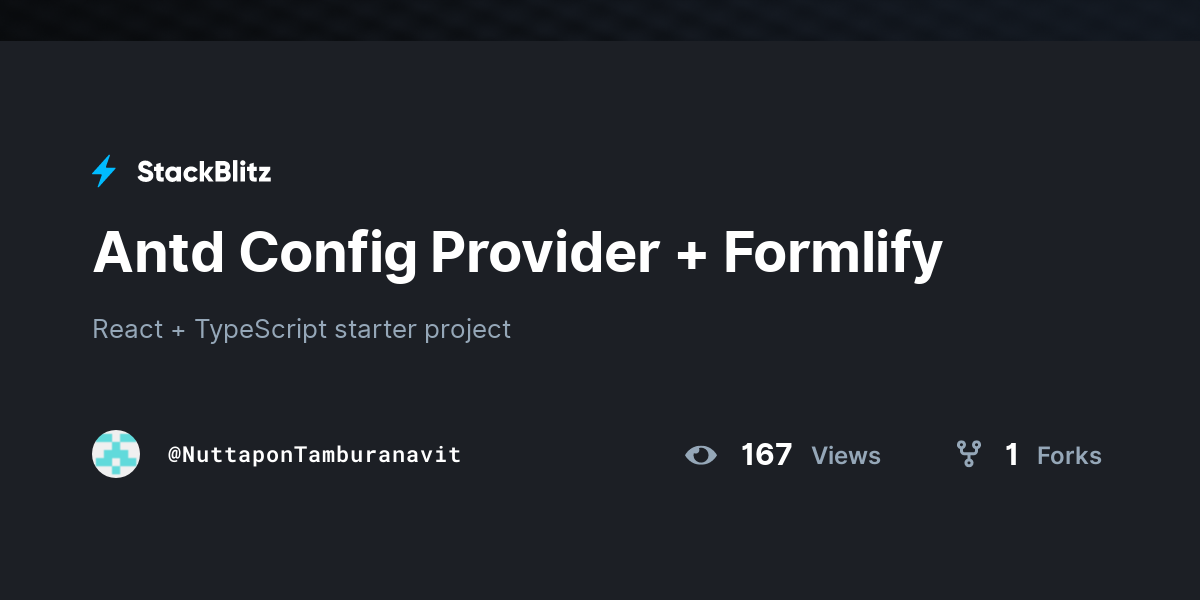 Antd Config Provider + Formlify - StackBlitz