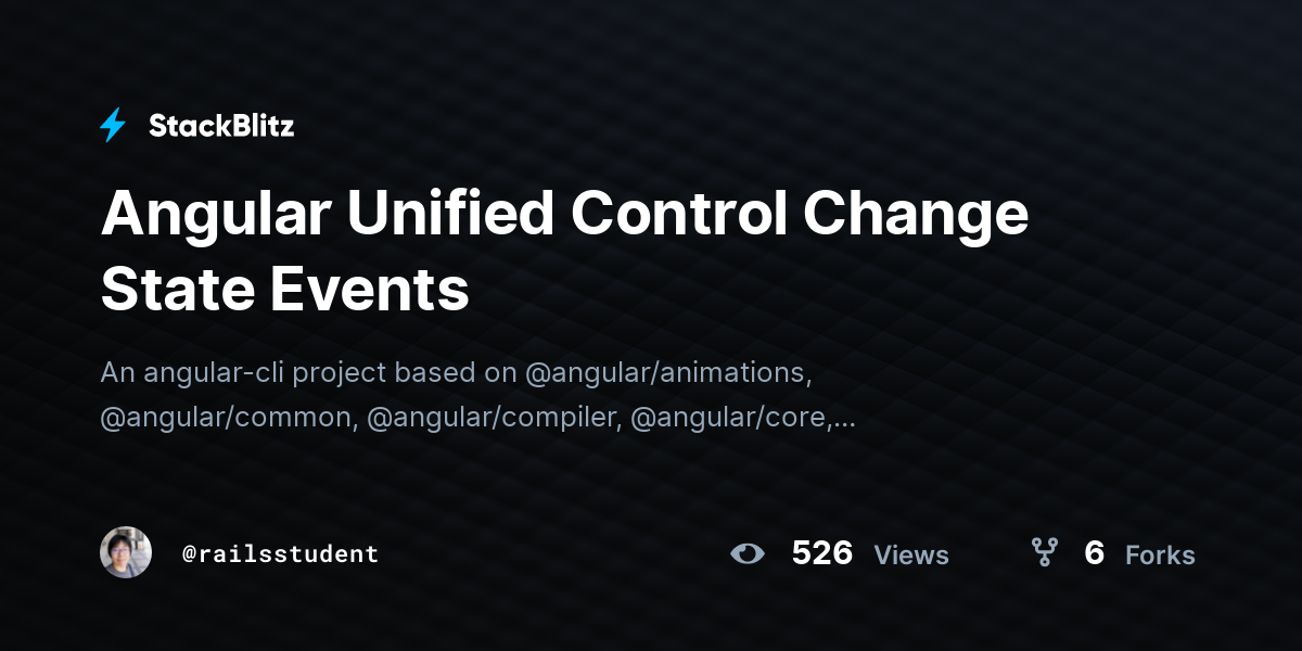 Angular Unified Control Change State Events - StackBlitz