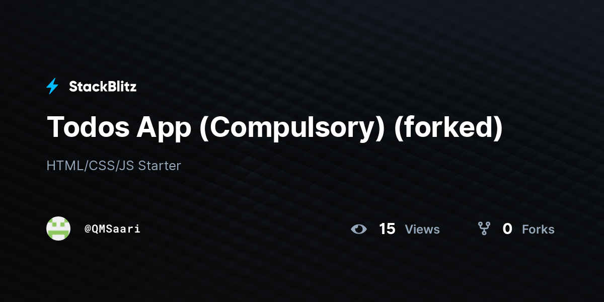 Todos App (Compulsory) (forked) - StackBlitz