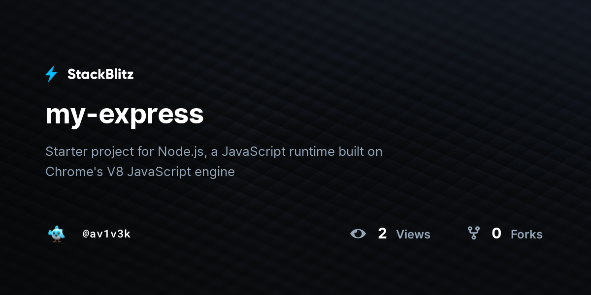my-express - StackBlitz