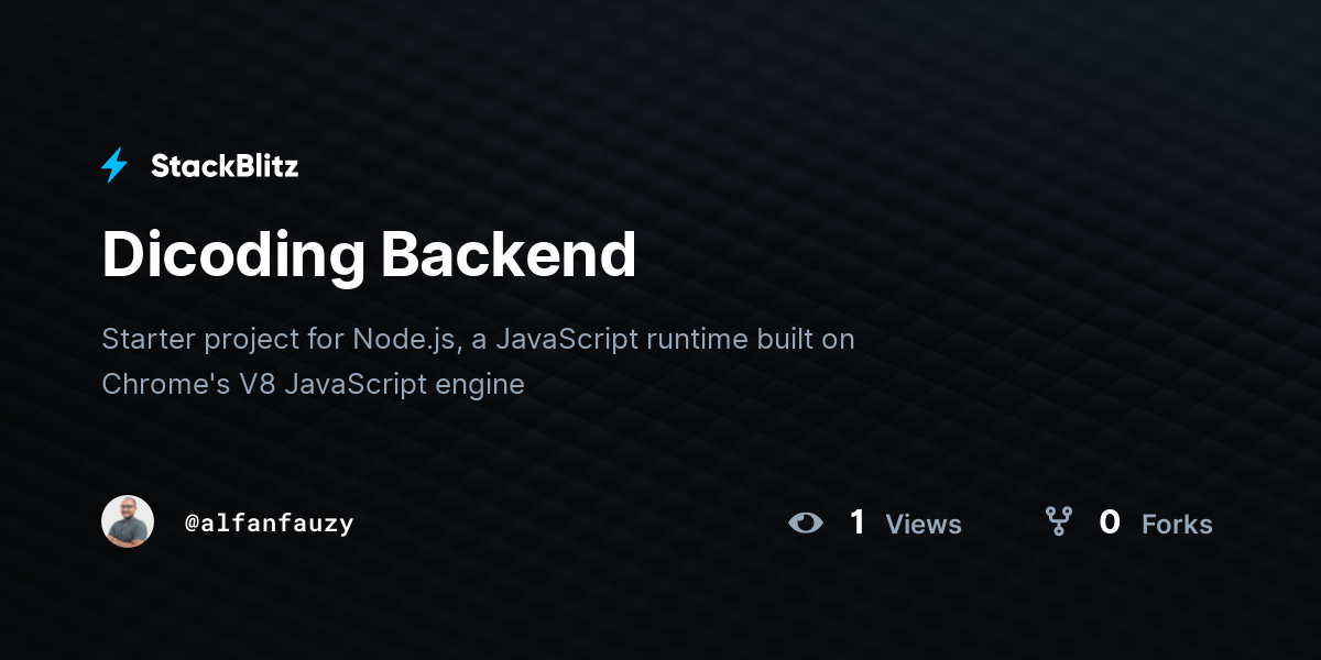 Dicoding Backend - StackBlitz