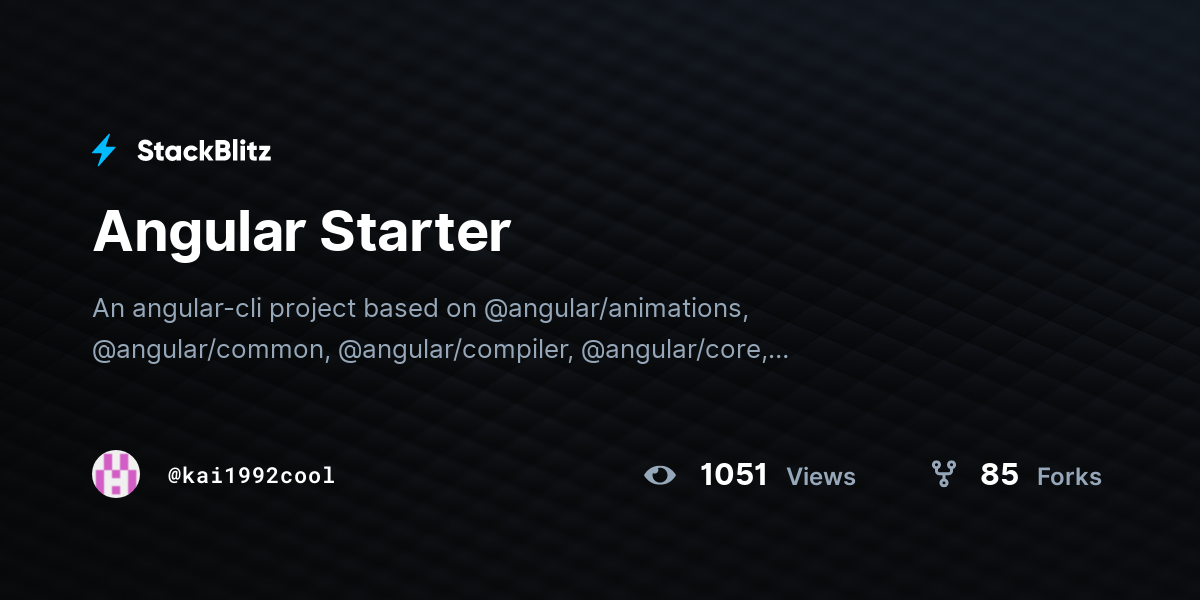 Angular Starter - StackBlitz
