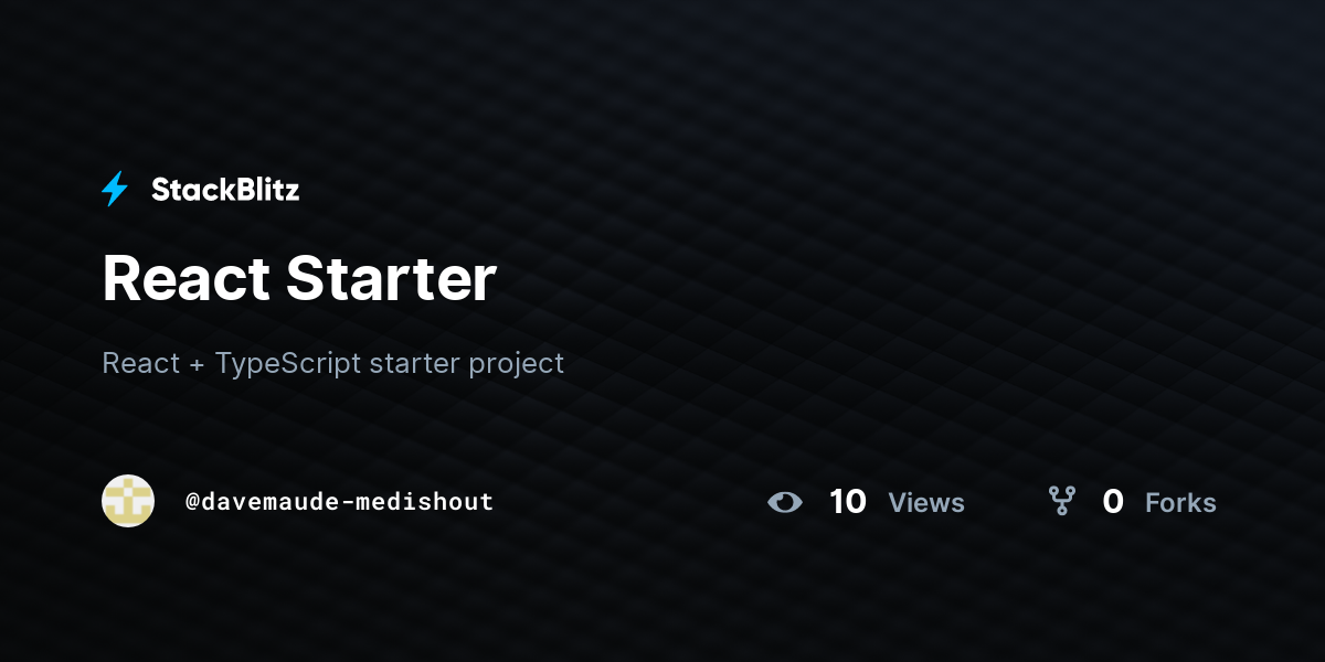React Starter - StackBlitz