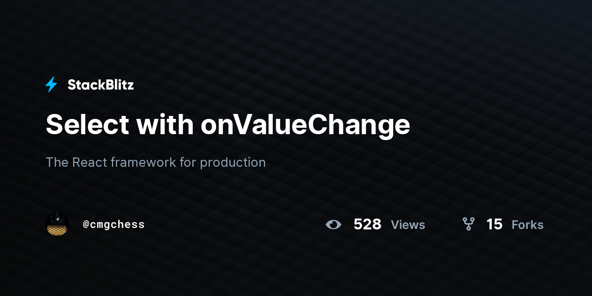 Select with onValueChange - StackBlitz