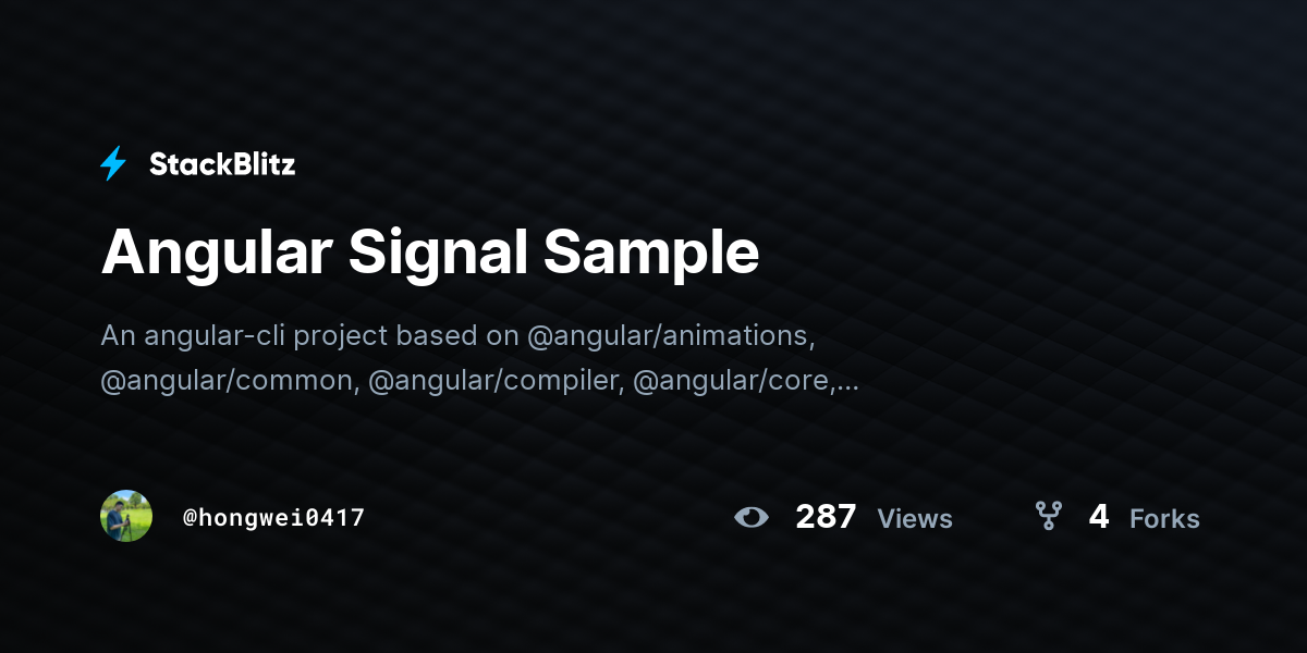 Angular Signal Sample - StackBlitz