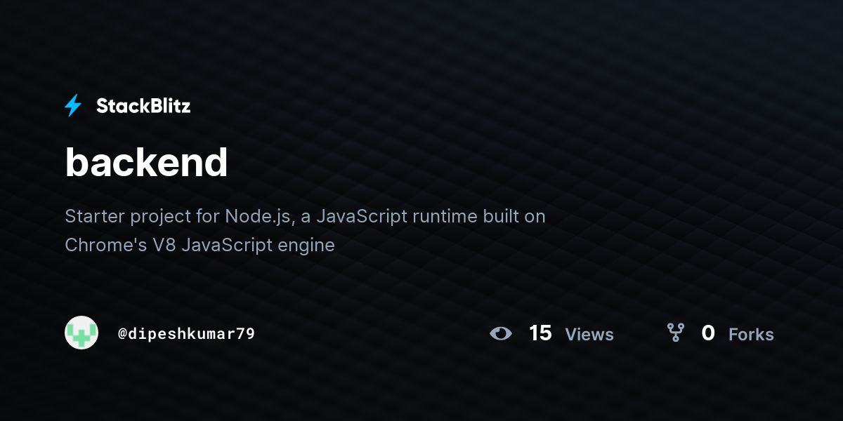 backend - StackBlitz