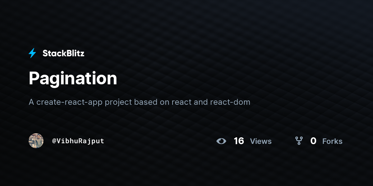 Pagination - StackBlitz
