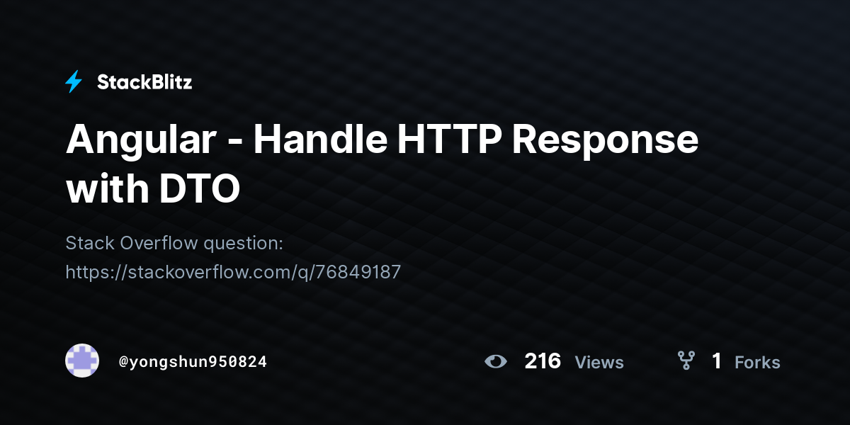 Angular - Handle HTTP Response with DTO - StackBlitz