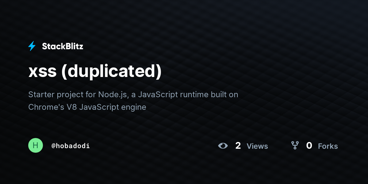 xss (duplicated) - StackBlitz