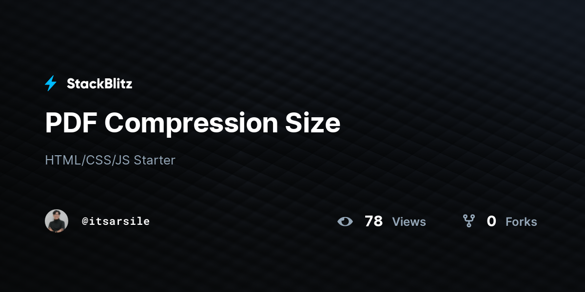 Pdf compression size stackblitz