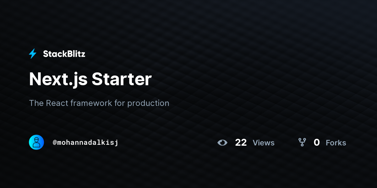 Next.js Starter - StackBlitz