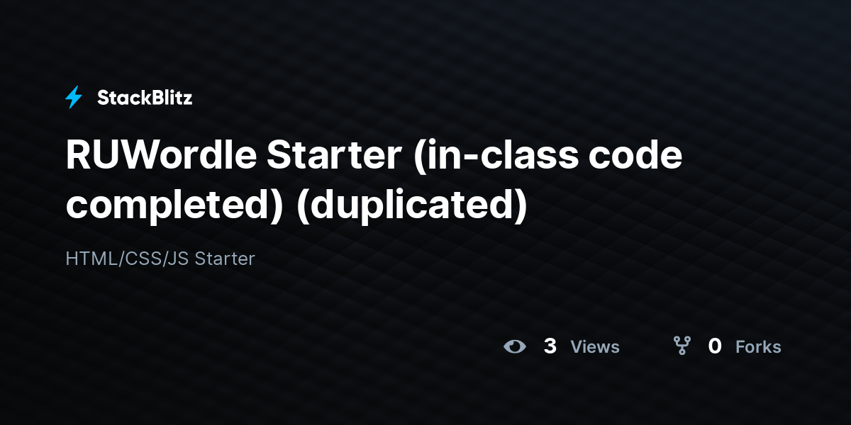 RUWordle Starter (in-class code completed) (duplicated) - StackBlitz
