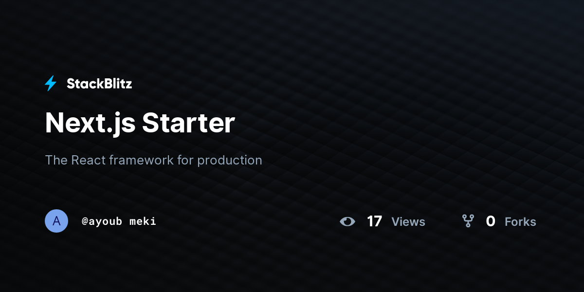 Next.js Starter - StackBlitz