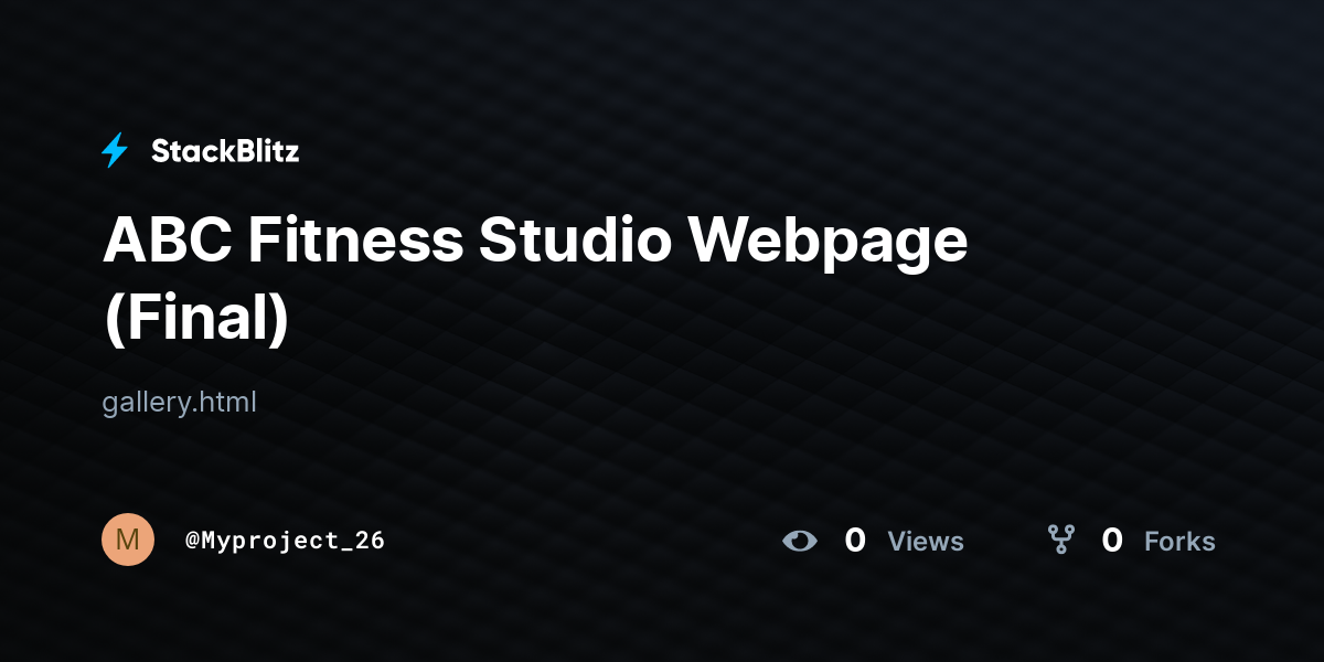 ABC Fitness Studio Webpage (Final) - StackBlitz
