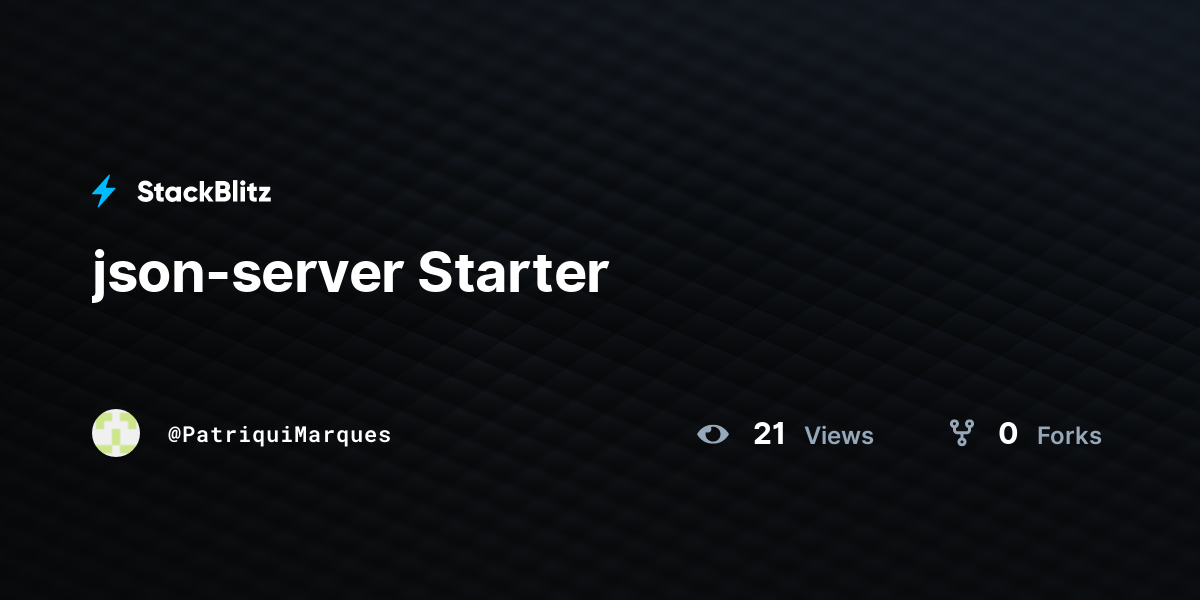 json-server Starter - StackBlitz