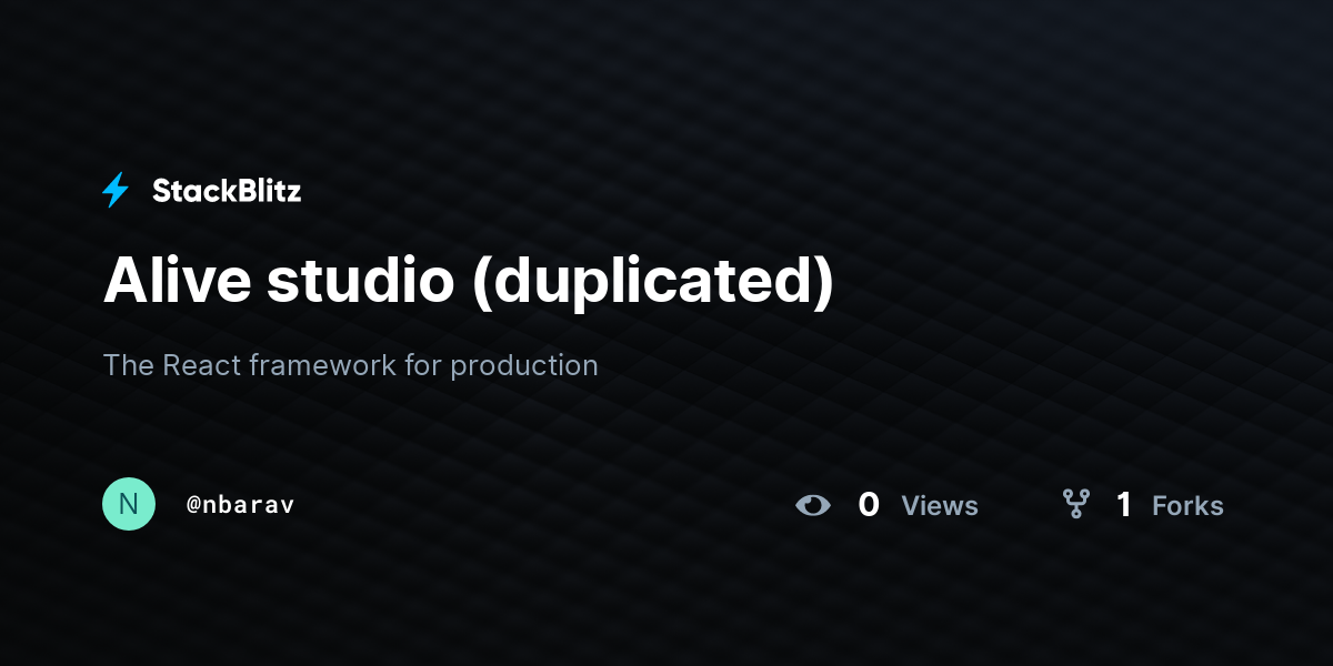 Alive studio (duplicated) - StackBlitz