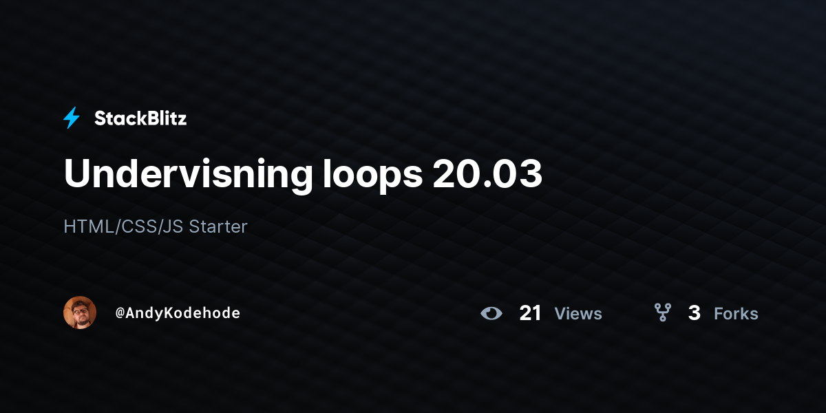 Undervisning loops 20.03 - StackBlitz
