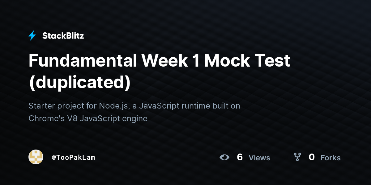 Fundamental Week 1 Mock Test (duplicated) - StackBlitz