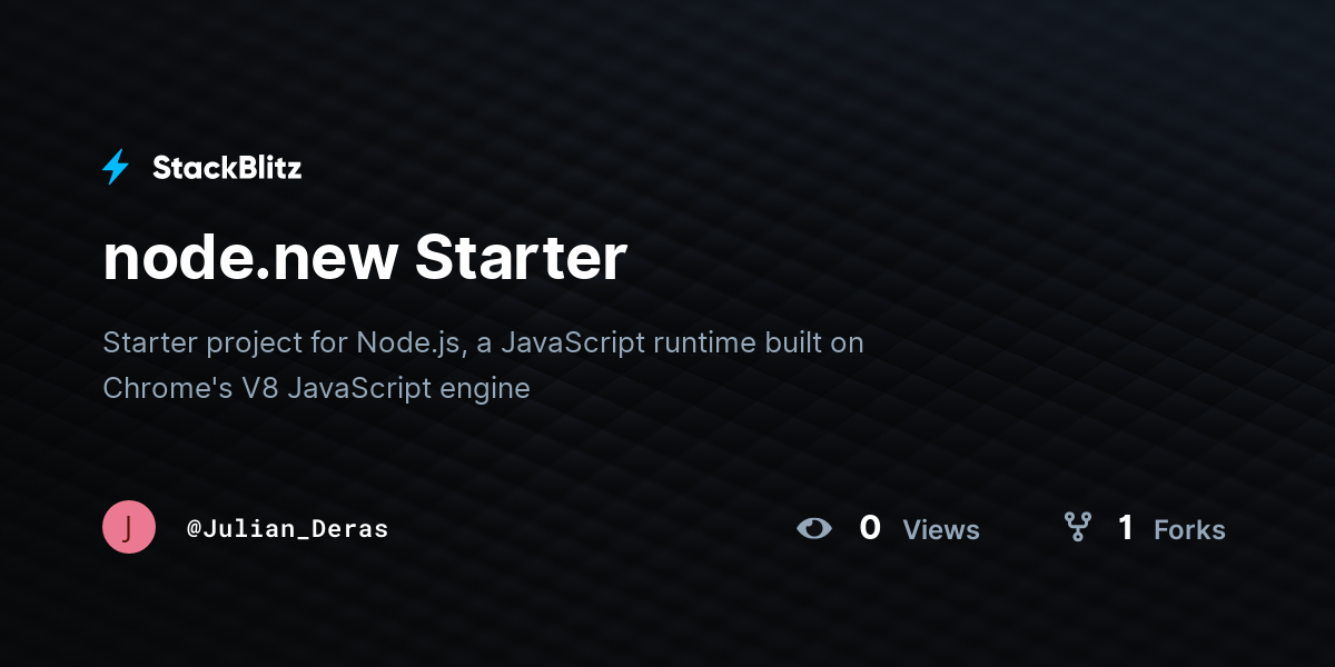 node.new Starter - StackBlitz