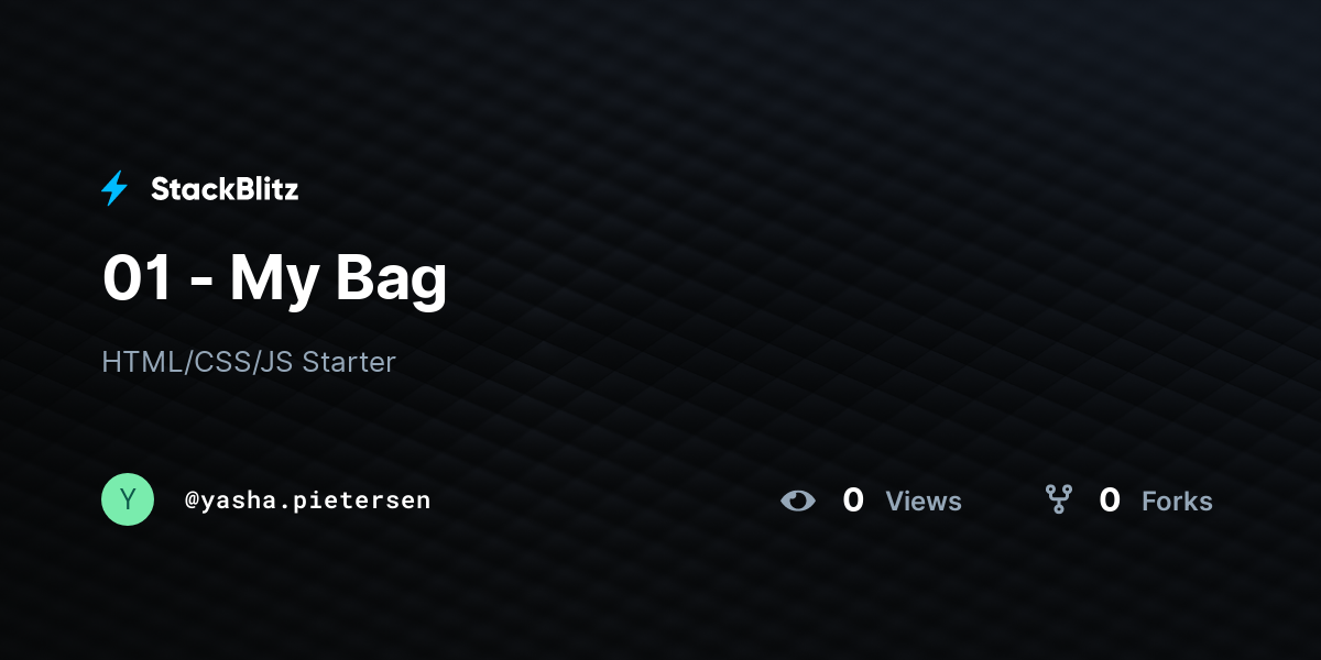 01 - My Bag - StackBlitz