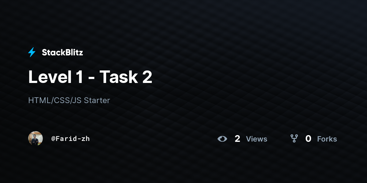 Level 1 - Task 2 - StackBlitz