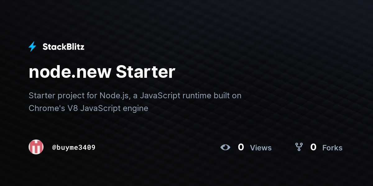 node.new Starter - StackBlitz