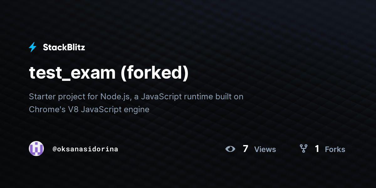 test_exam (forked) - StackBlitz