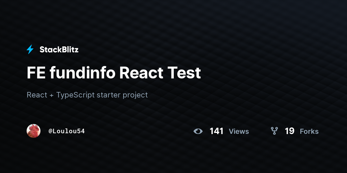 FE fundinfo React Test - StackBlitz