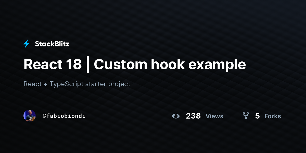 React 18 | Custom hook example - StackBlitz