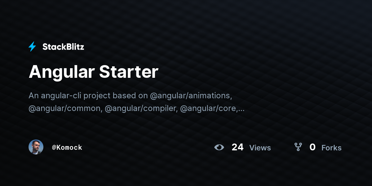 Angular Starter - StackBlitz