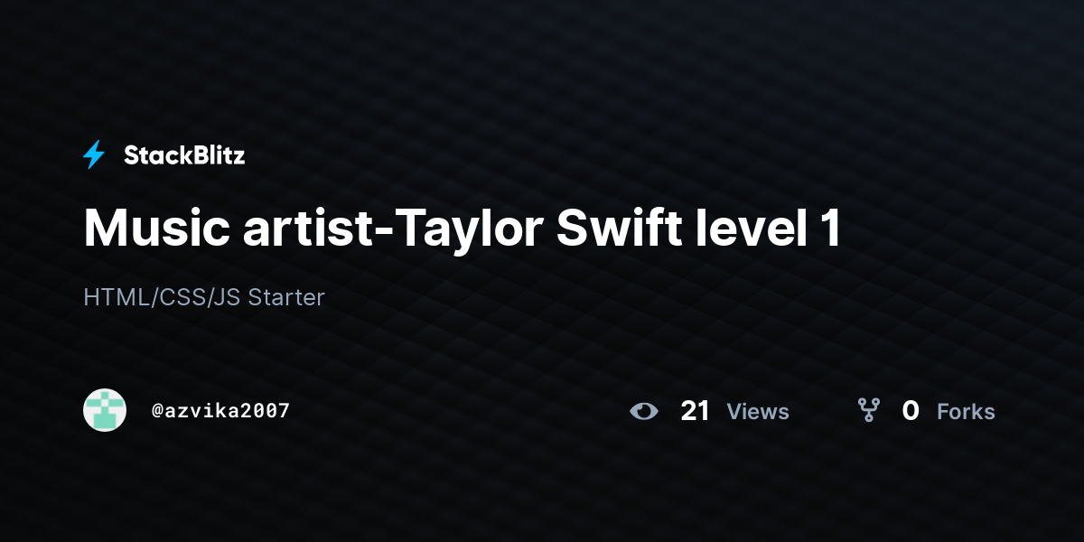 Music artist-Taylor Swift - StackBlitz