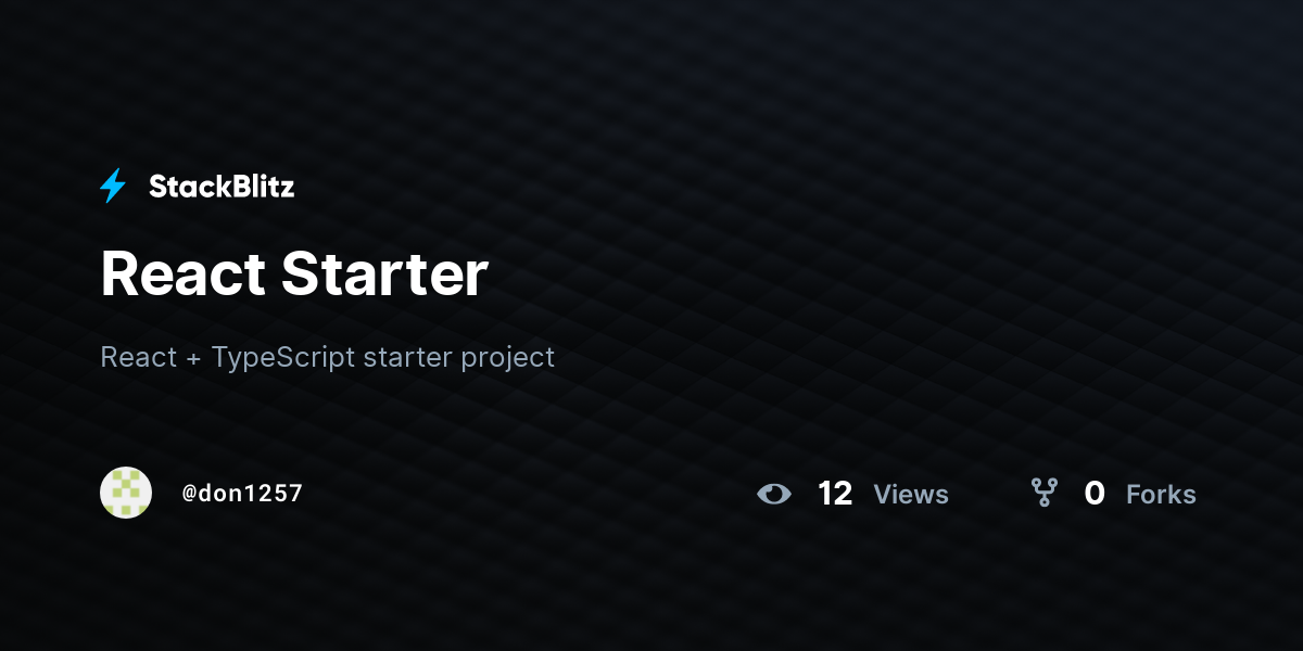 React Starter - StackBlitz