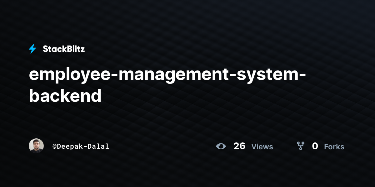 employee-management-system-backend - StackBlitz