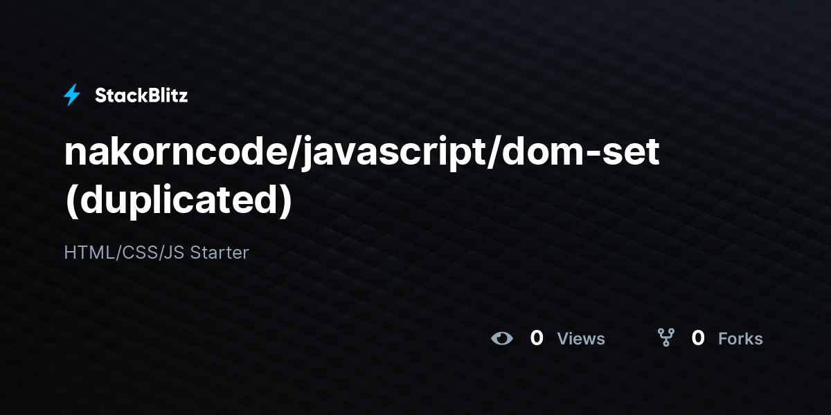 nakorncode/javascript/dom-set (duplicated) - StackBlitz
